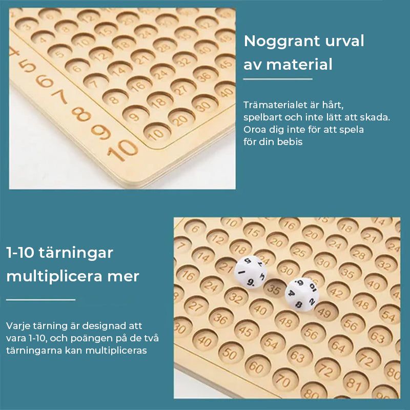 Jeu de société de multiplication en bois Montessori