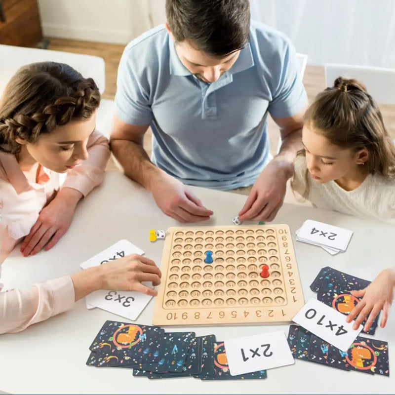 Jeu de société de multiplication en bois Montessori