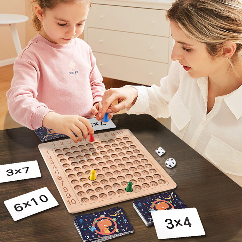 Jeu de société de multiplication en bois Montessori