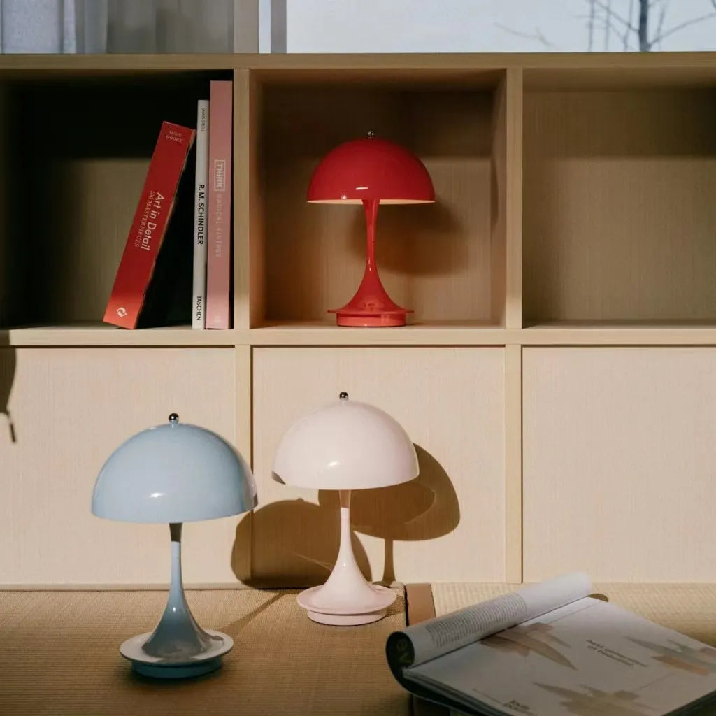 Lampe de table champignon - LED rechargeable sans fil - Lampe de chevet moderne
