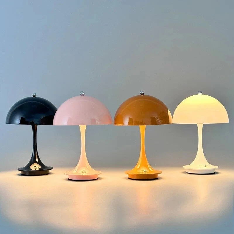 Lampe de table champignon - LED rechargeable sans fil - Lampe de chevet moderne
