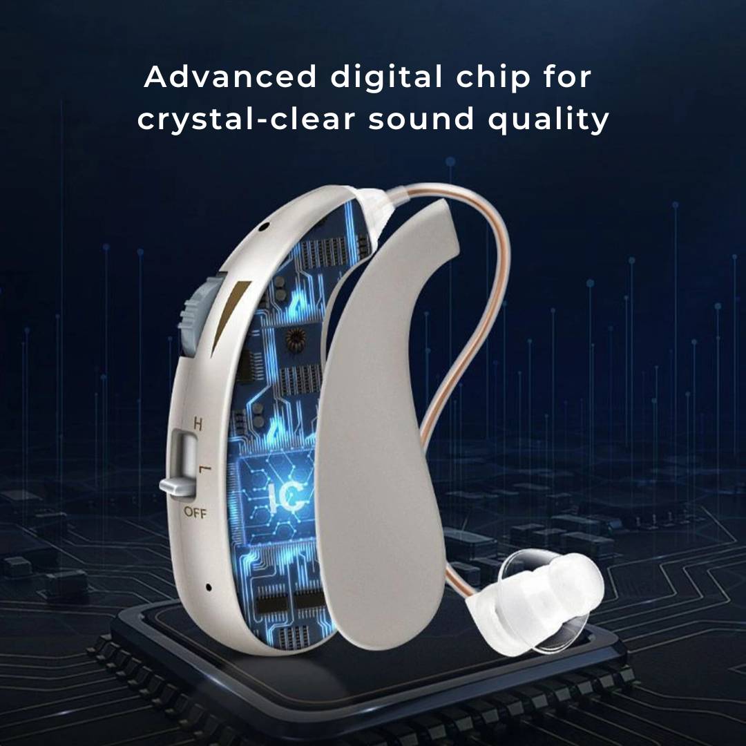 Amplificateur acoustique numérique rechargeable pour son clair – Confortable pour adultes et seniors