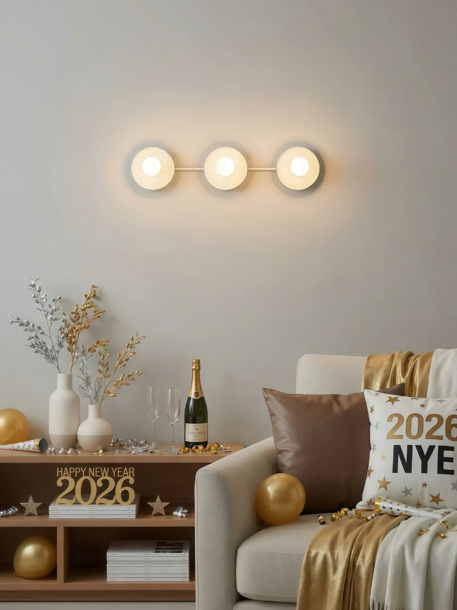 Applique de salle de bain minimaliste à trois points lumineux - Disponible en plusieurs coloris