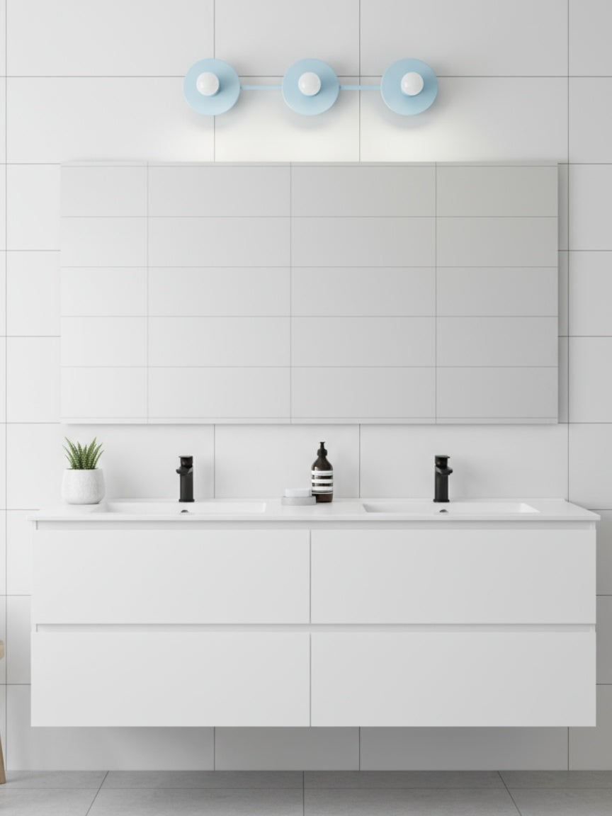 Applique de salle de bain minimaliste à trois points lumineux - Disponible en plusieurs coloris