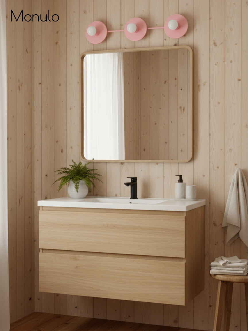 Applique de salle de bain minimaliste à trois points lumineux - Disponible en plusieurs coloris