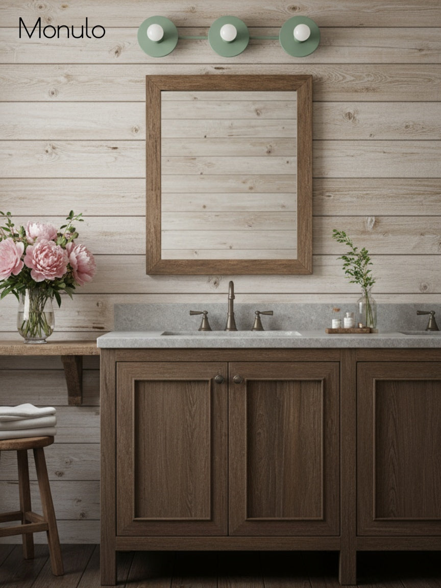 Applique de salle de bain minimaliste à trois points lumineux - Disponible en plusieurs coloris