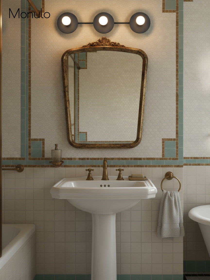 Applique de salle de bain minimaliste à trois points lumineux - Disponible en plusieurs coloris