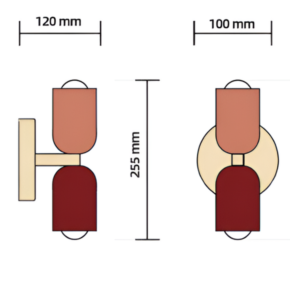 Applique murale à piles — double abat-jour capsule, design sans fil