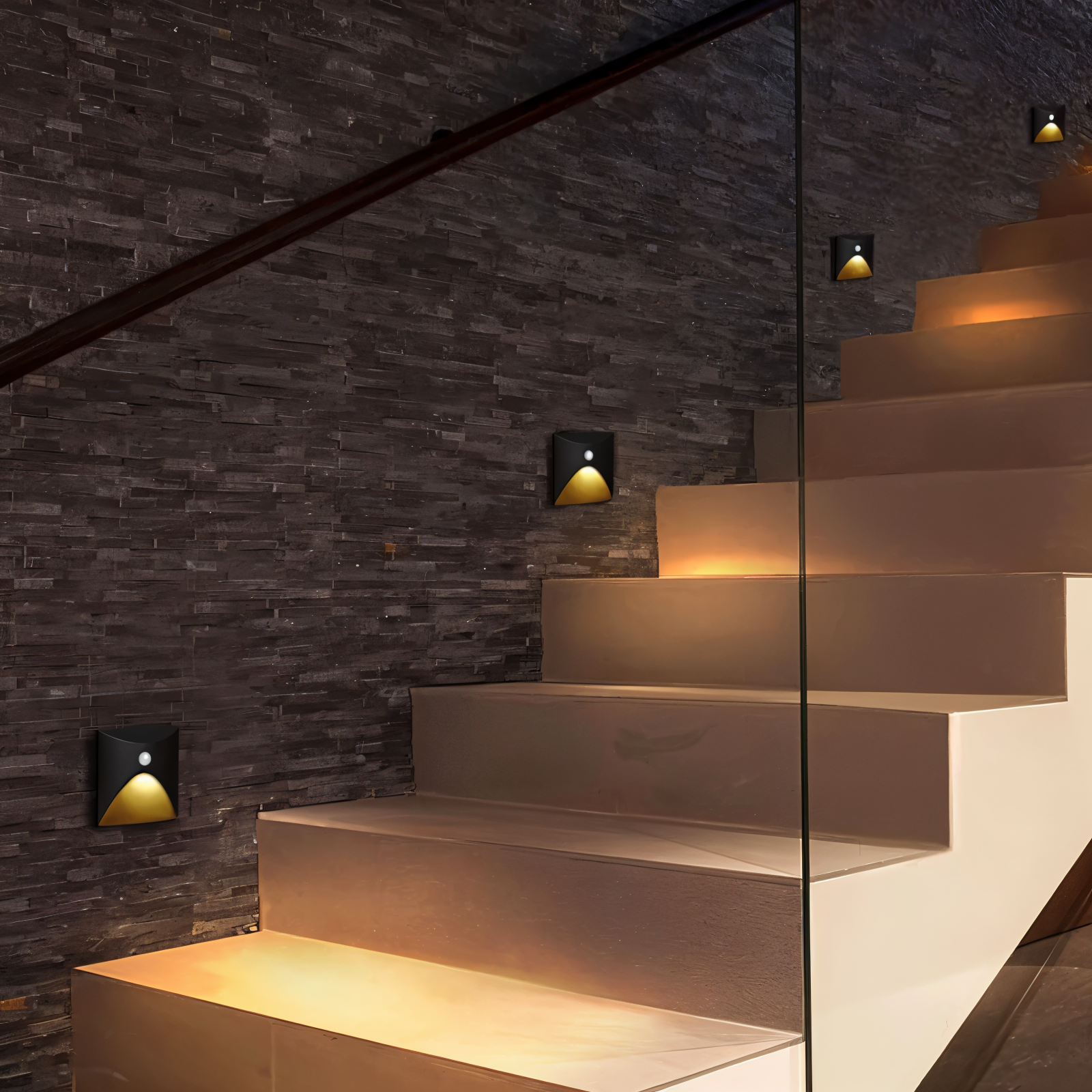 Applique murale étanche IP65 LuminiPath pour intérieur et extérieur avec détecteur de mouvement