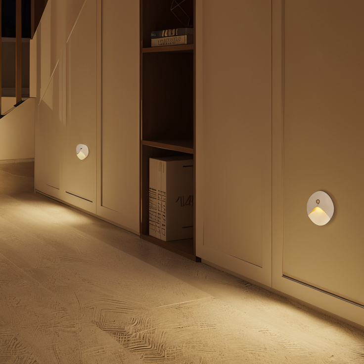 Applique murale étanche IP65 LuminiPath pour intérieur et extérieur avec détecteur de mouvement