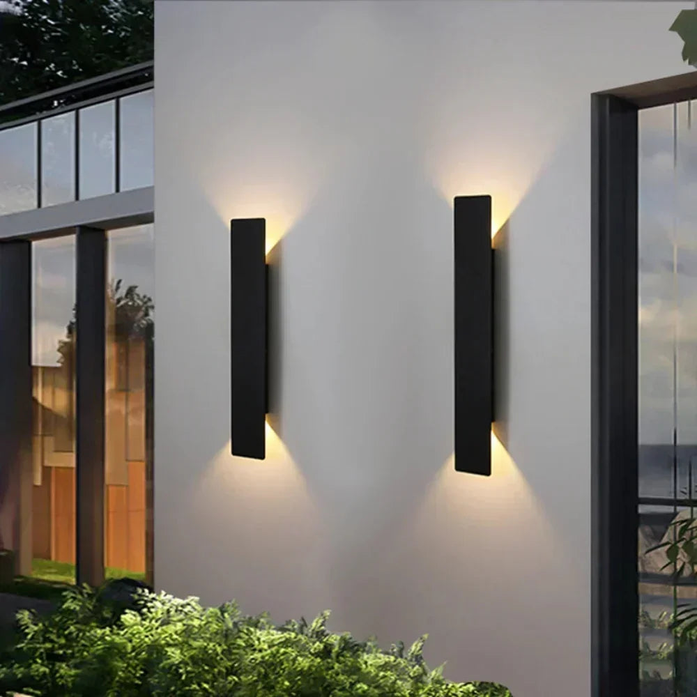 Applique murale LED extérieure étanche en aluminium avec éclairage haut-bas