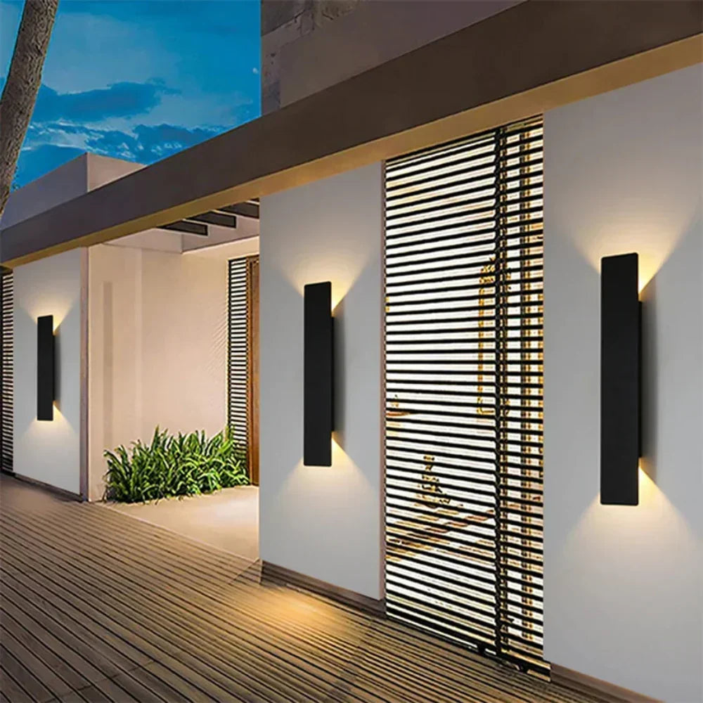 Applique murale LED extérieure étanche en aluminium avec éclairage haut-bas