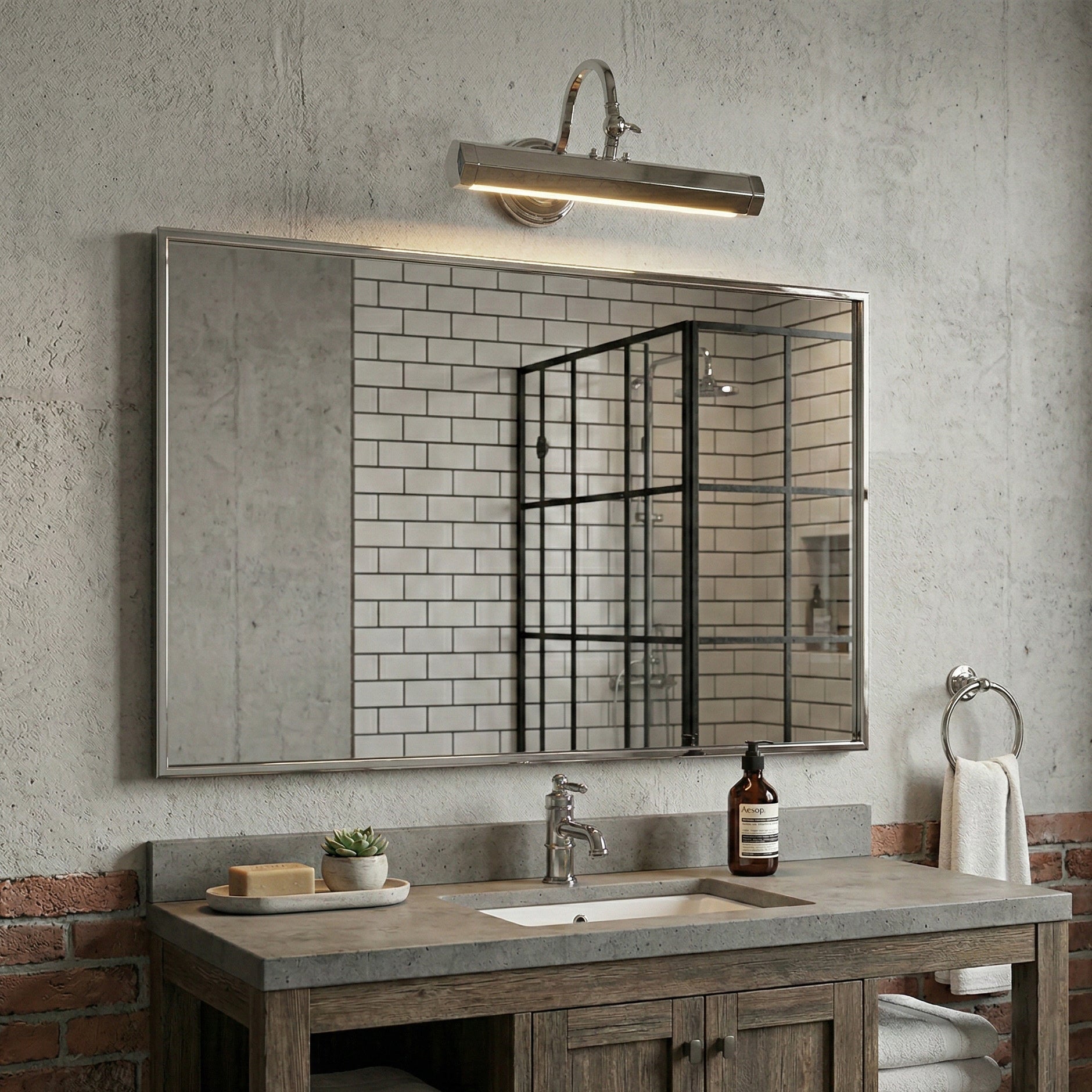 Applique murale orientable col de cygne en fer pour tableau avec douille G9 chrome noir cuivre