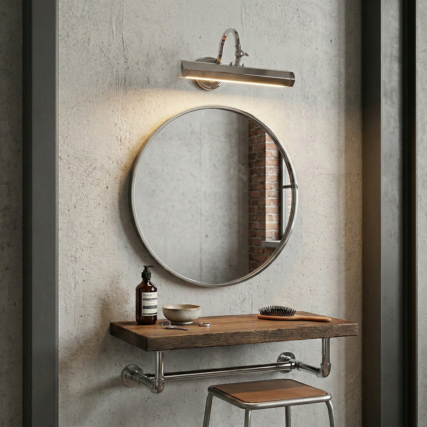 Applique murale orientable col de cygne en fer pour tableau avec douille G9 chrome noir cuivre