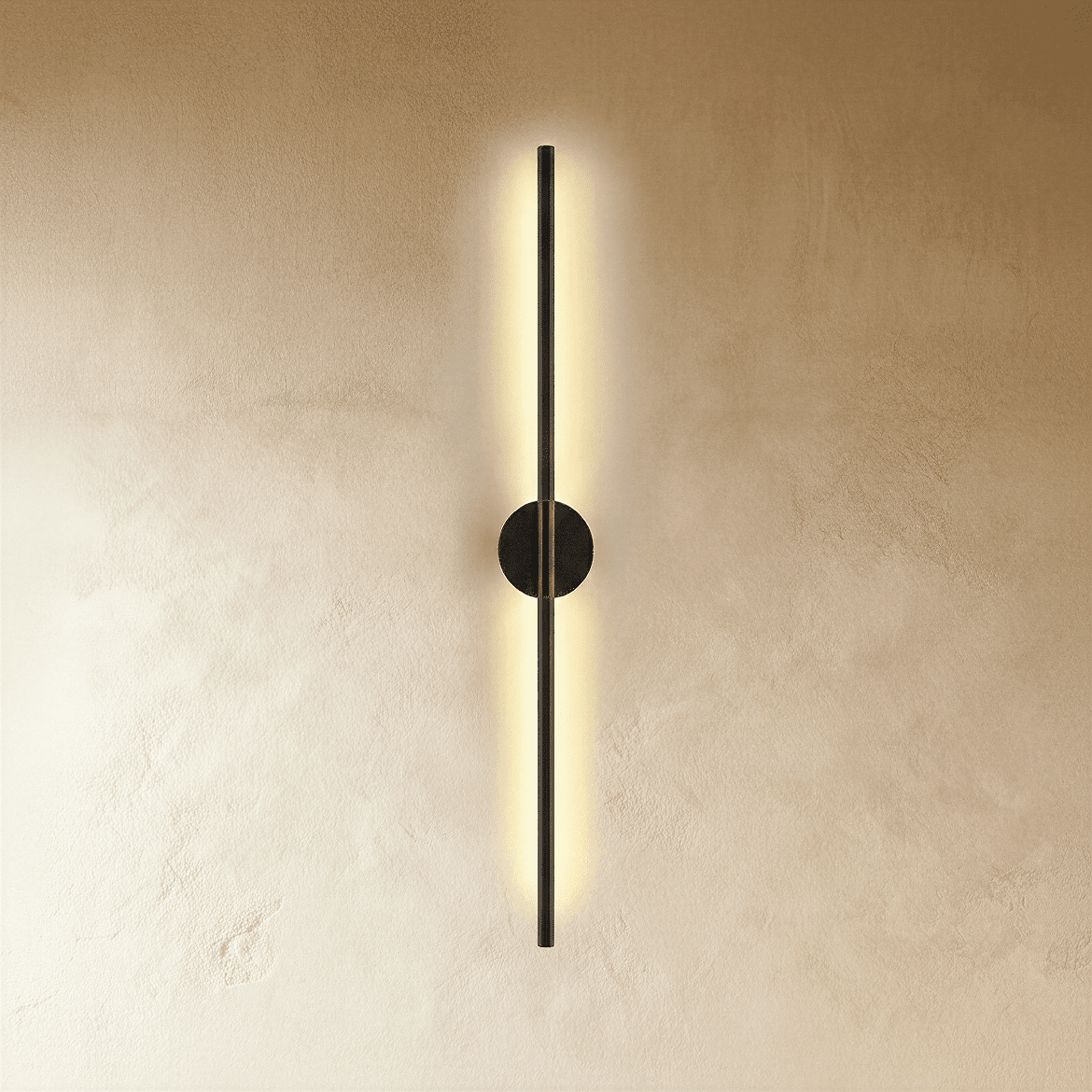 Applique murale linéaire verticale minimaliste à base ronde