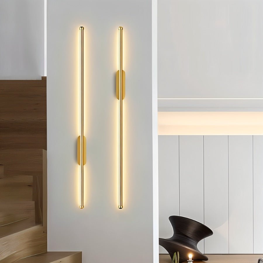Applique murale linéaire verticale minimaliste à base ronde