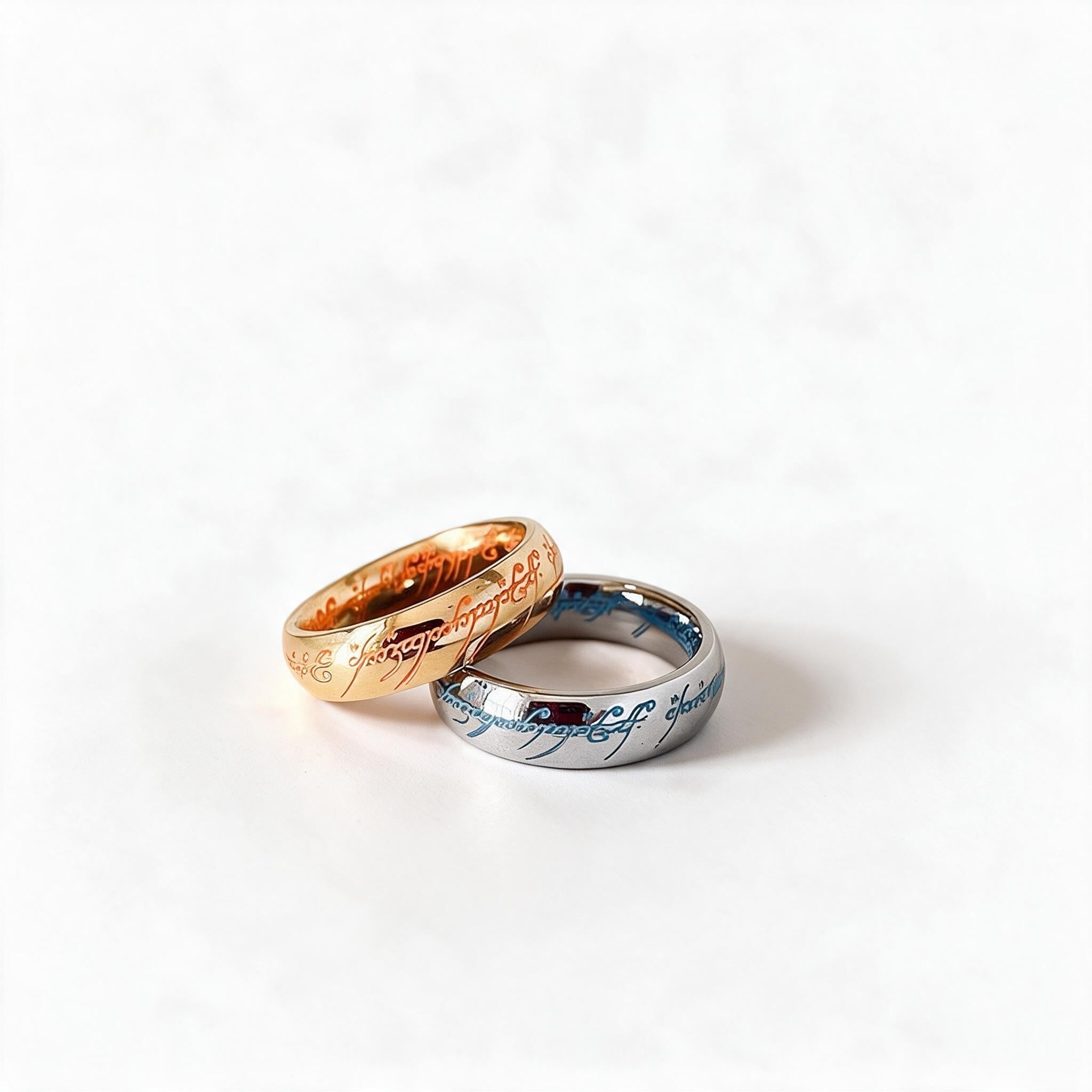 Bague phosphorescente avec écriture runique fantastique gravée, sans nickel, hypoallergénique, anneau lumineux