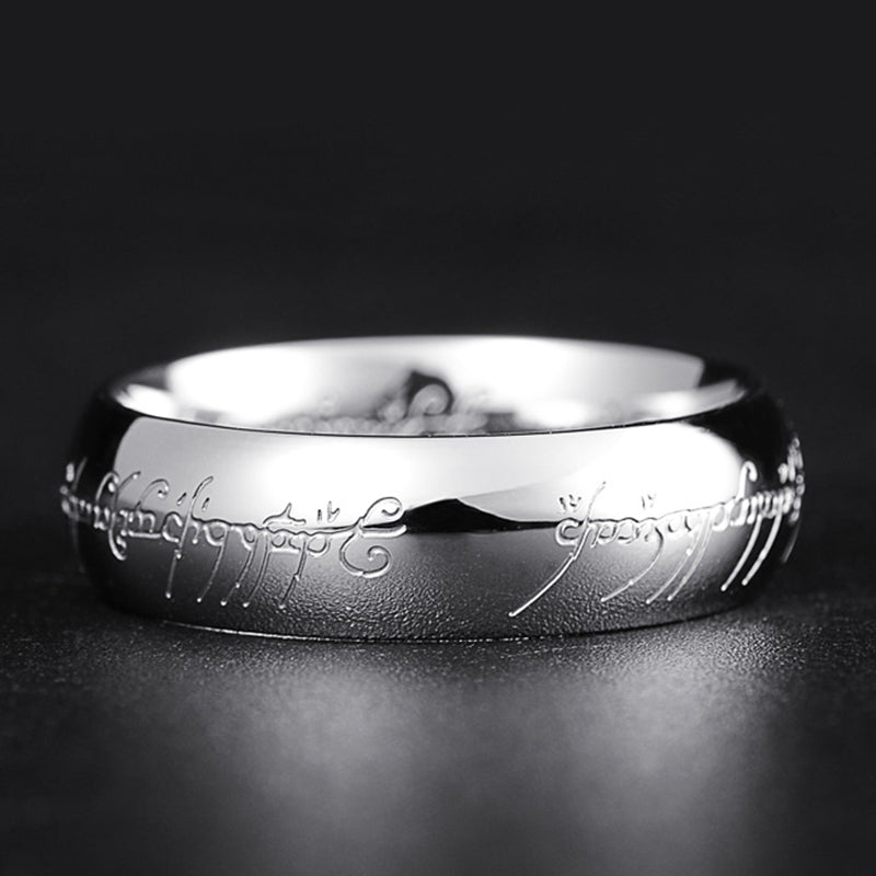 Bague phosphorescente avec écriture runique fantastique gravée, sans nickel, hypoallergénique, anneau lumineux