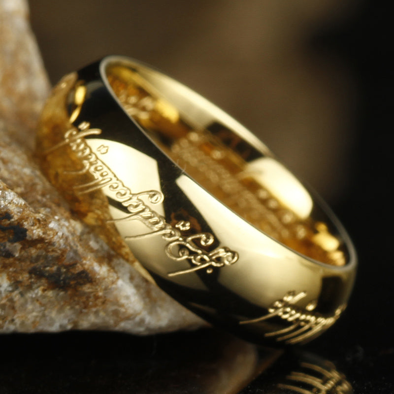 Bague phosphorescente avec écriture runique fantastique gravée, sans nickel, hypoallergénique, anneau lumineux
