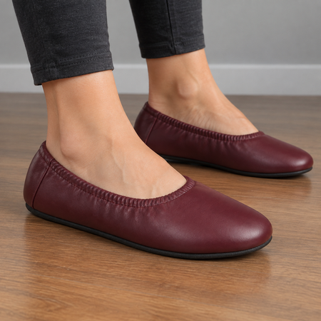 Ballerines bordeaux pour femme sans lacets