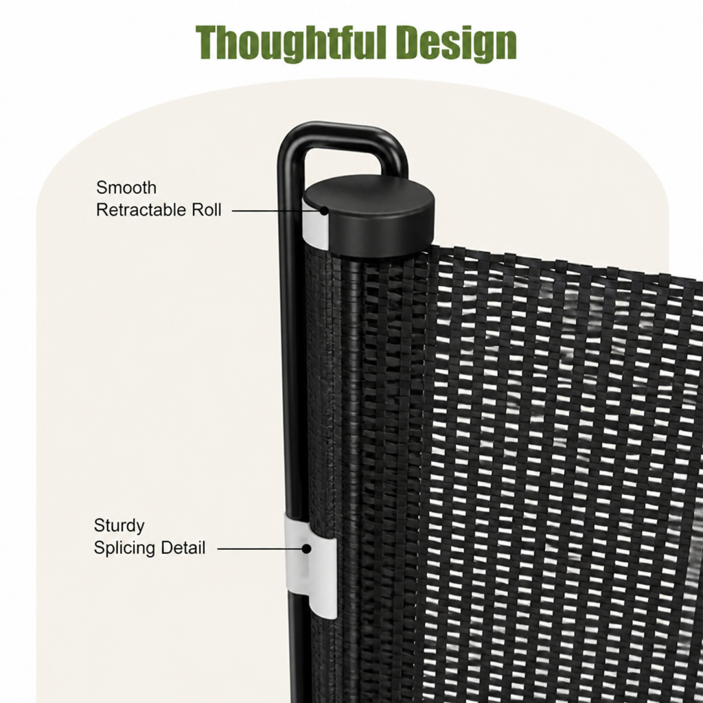 Barrière de sécurité rétractable et pliable sans perçage (jusqu'à 125 cm)