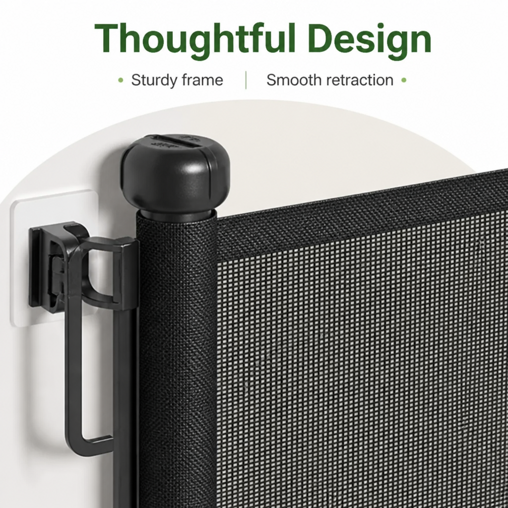 Barrière rétractable en filet pour animaux, réglable sans perçage