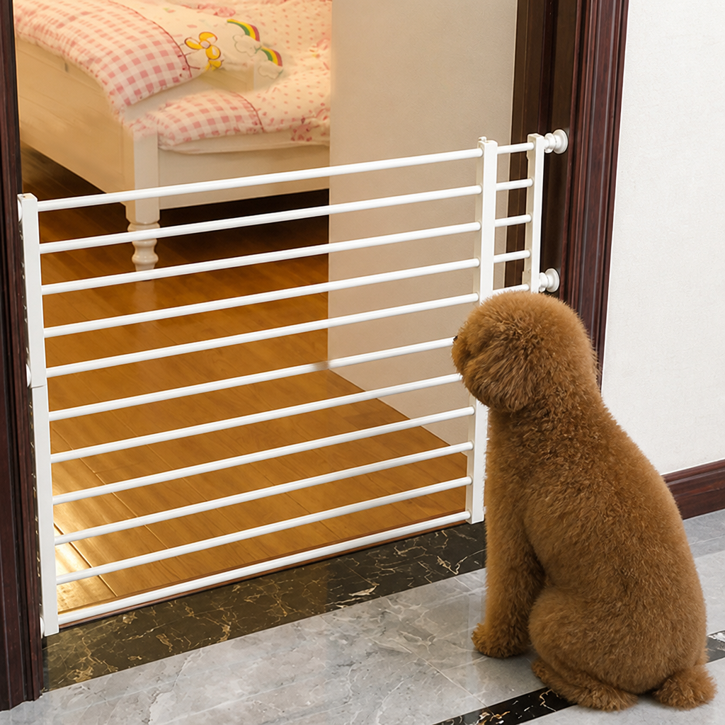 Barrière rétractable pour chien en acier titane sans perçage