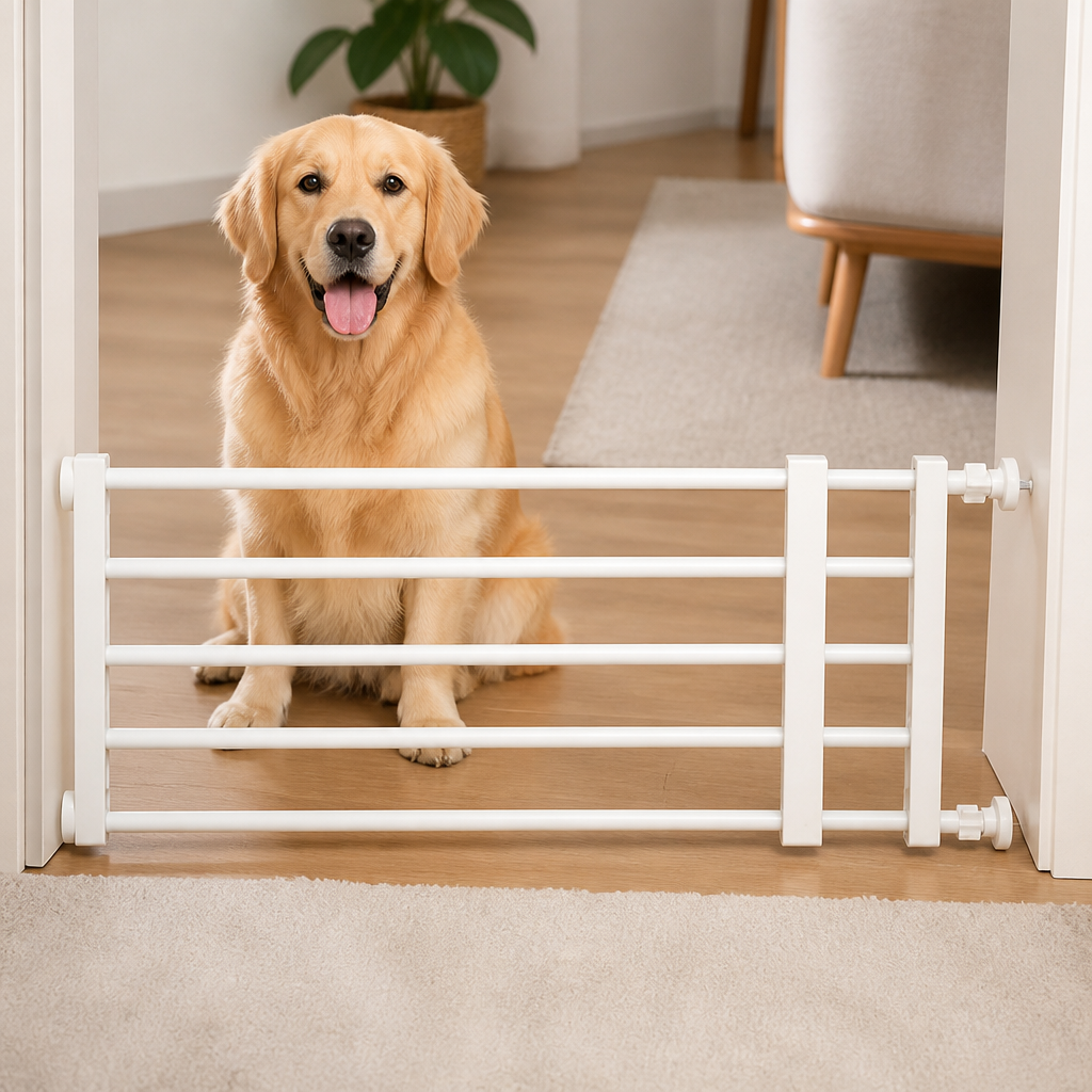Barrière rétractable pour chien en acier titane sans perçage