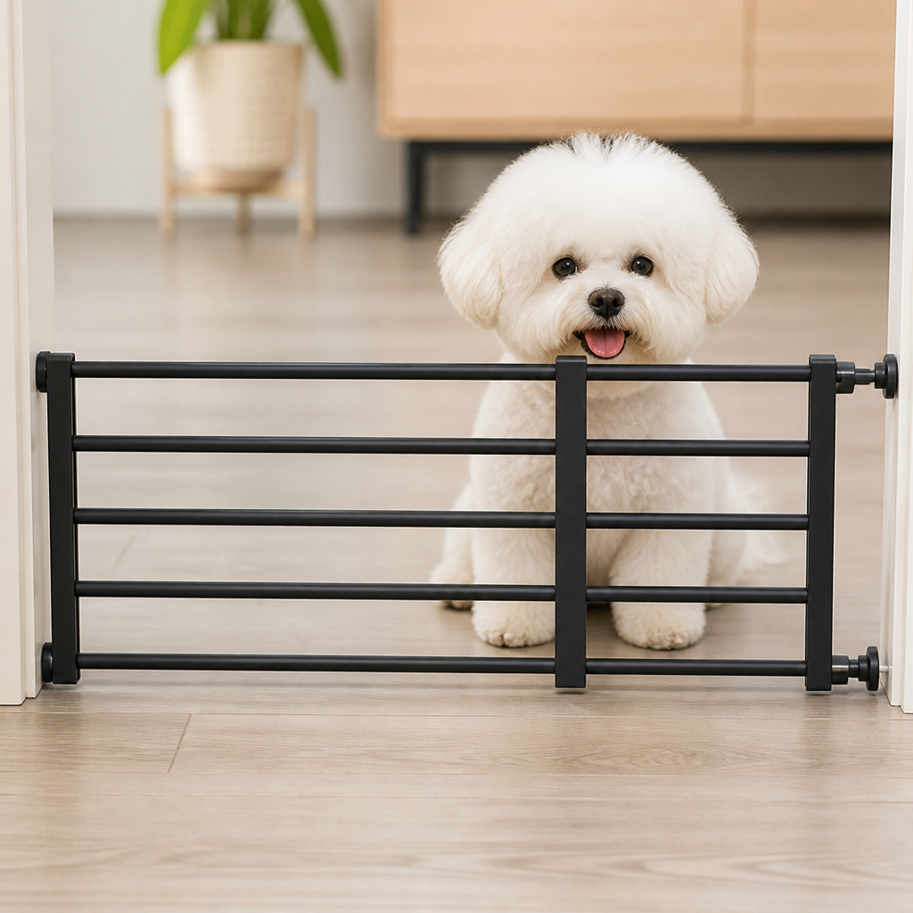 Barrière rétractable pour chien en acier titane sans perçage
