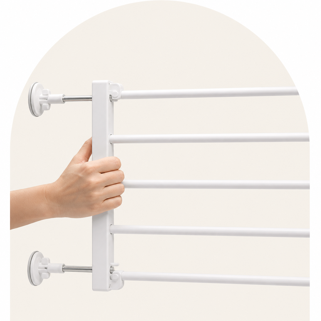Barrière rétractable pour chiens sans perçage (largeur réglable)