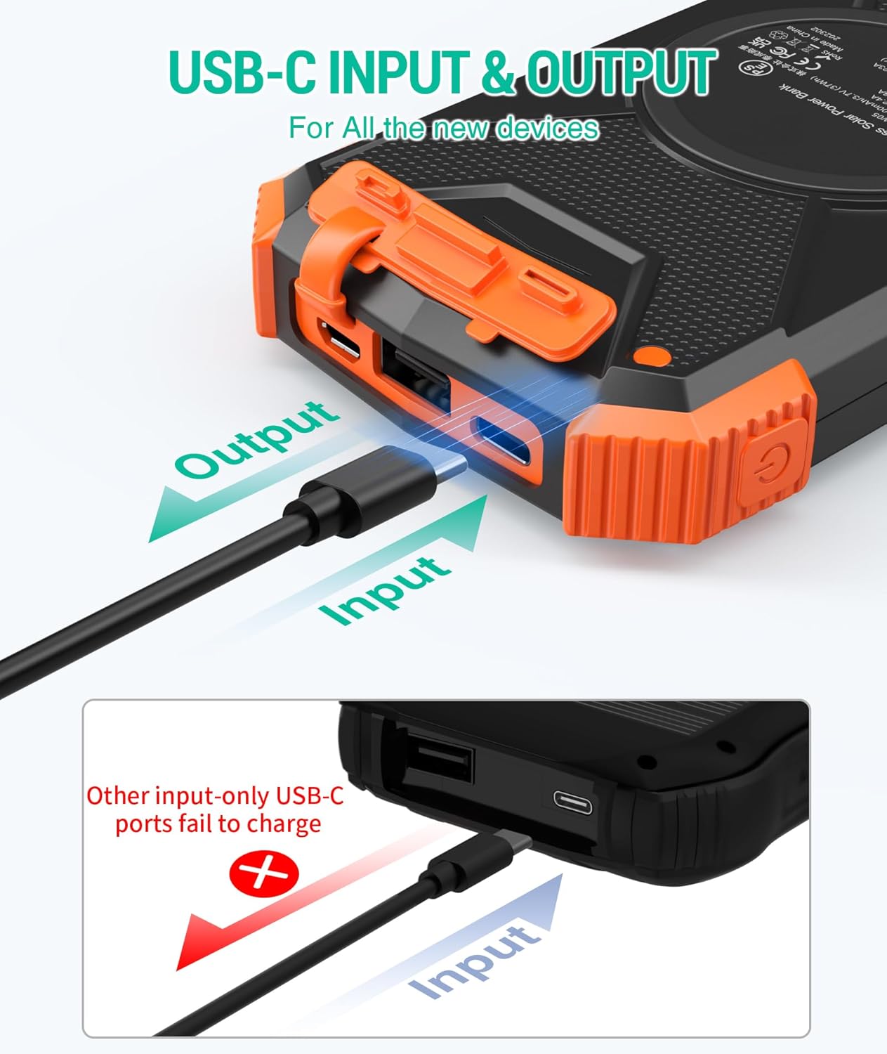 Batterie externe solaire d'urgence Rivanta IPX4