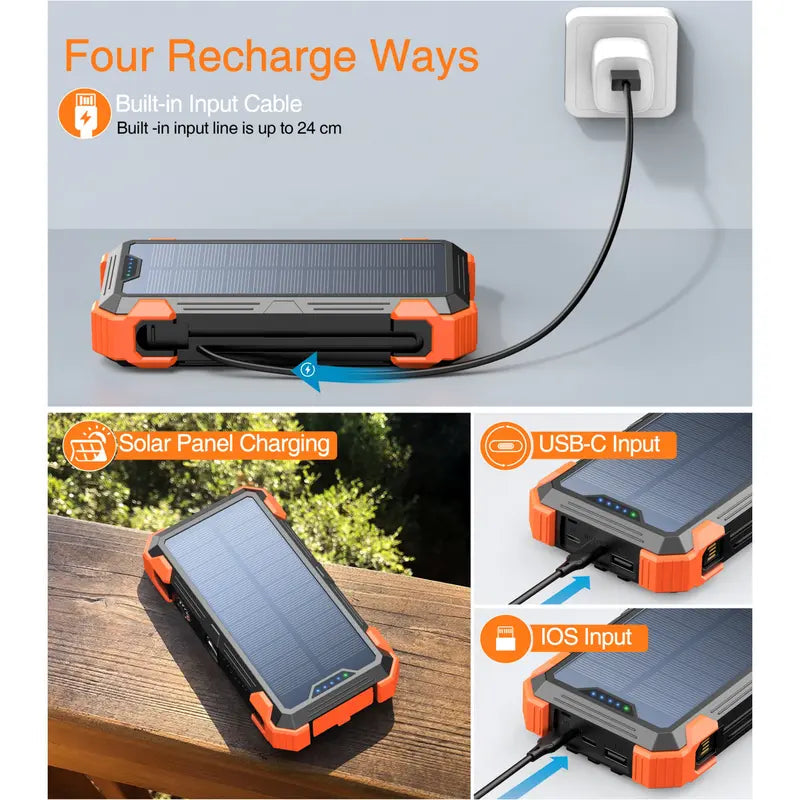Batterie externe solaire d'urgence Rivanta IPX4