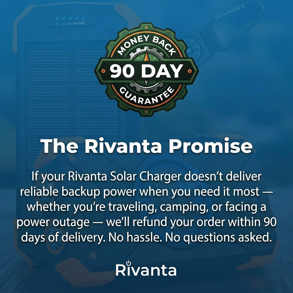 Batterie externe solaire d'urgence Rivanta IPX4