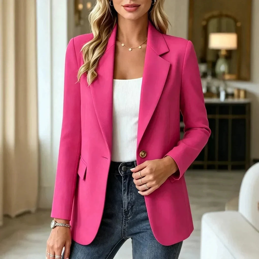 Blazer long à col revers