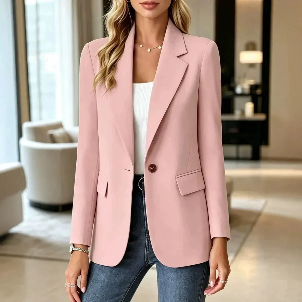 Blazer long à col revers