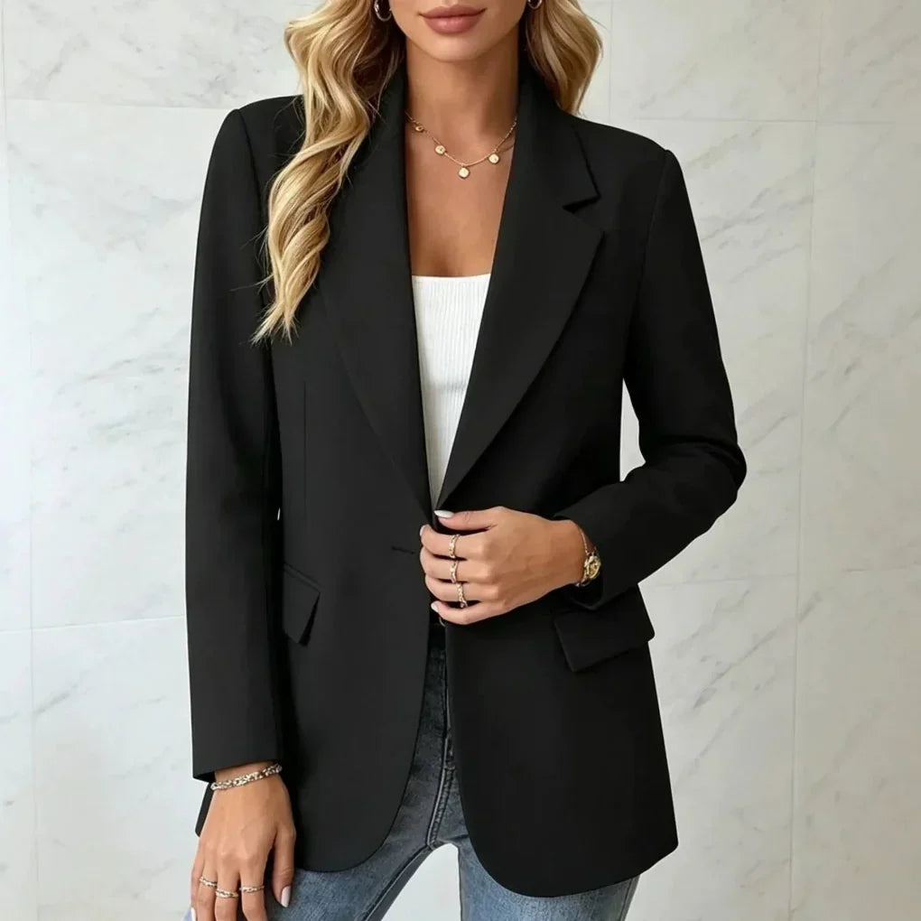 Blazer long à col revers