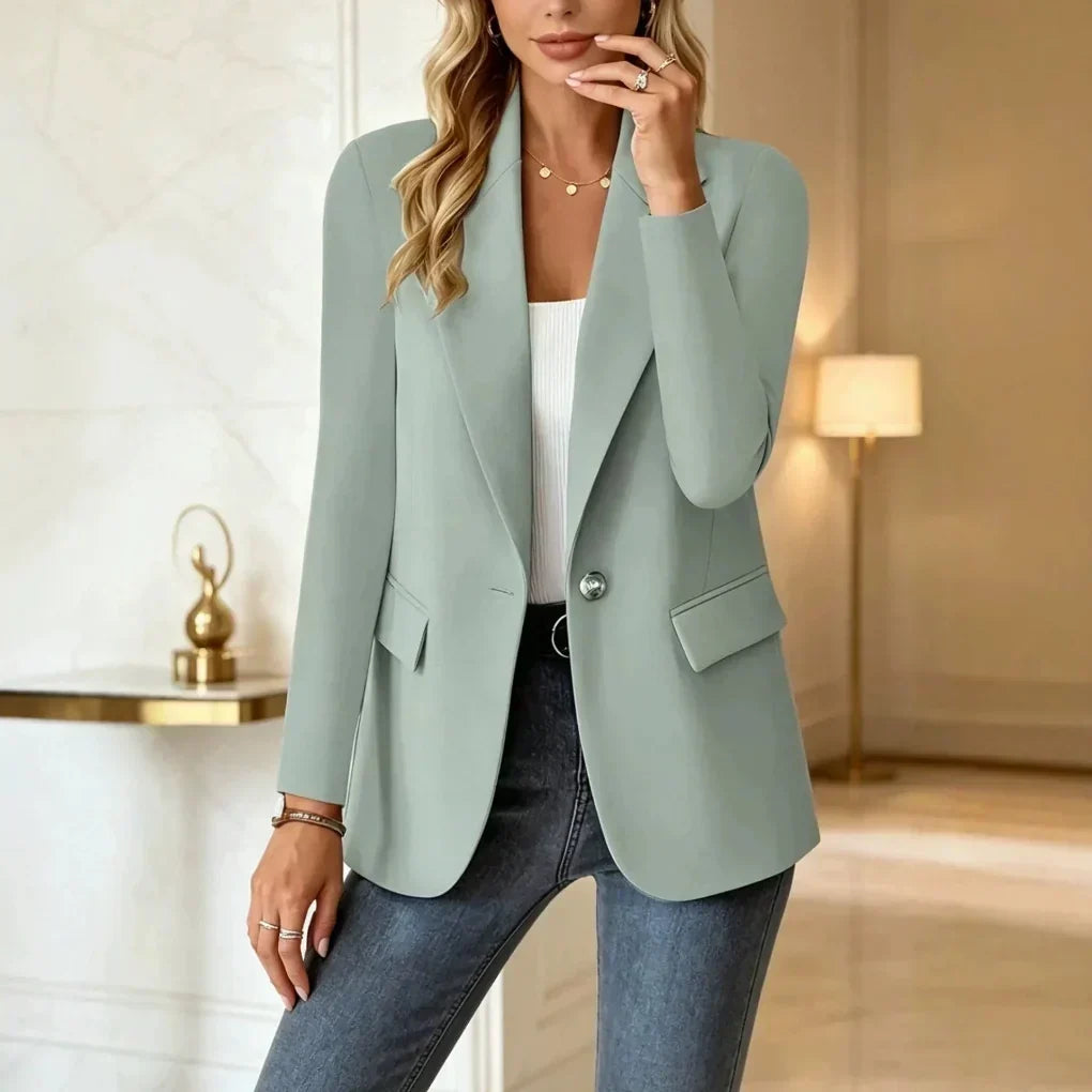 Blazer long à col revers