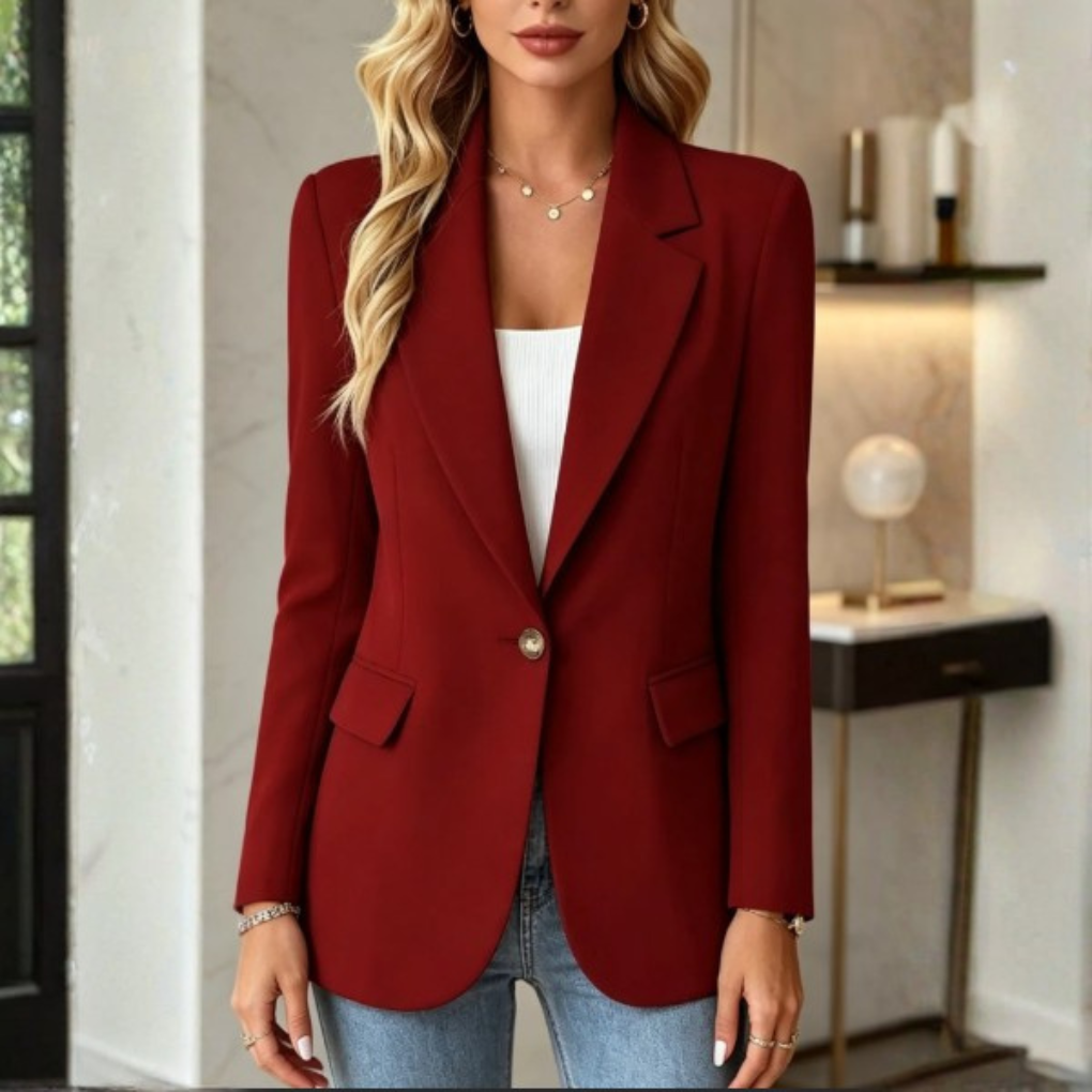 Blazer long à col revers