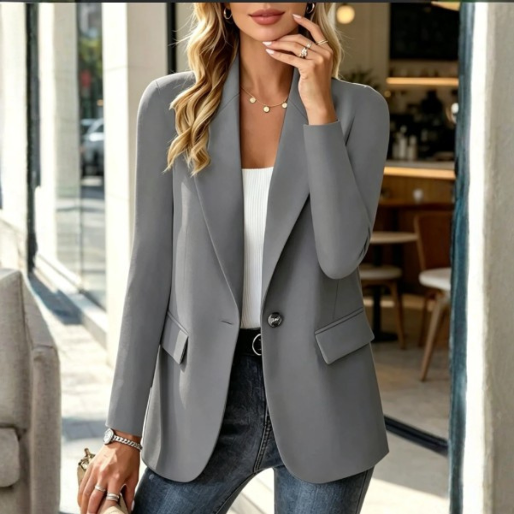 Blazer long à col revers