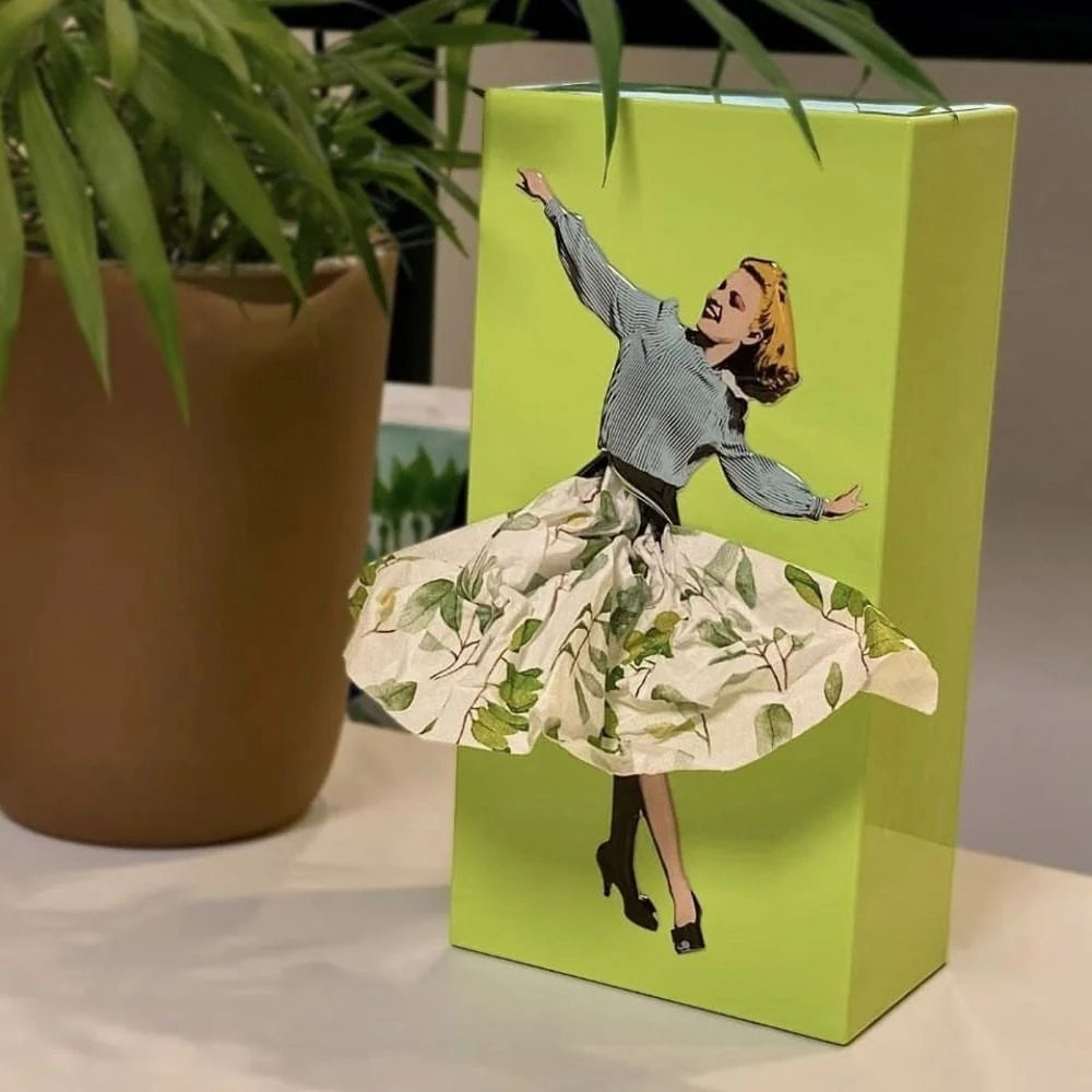 Boîte à mouchoirs décorative - Design danseuse fantaisie - Décoration amusante pour la maison et le bureau