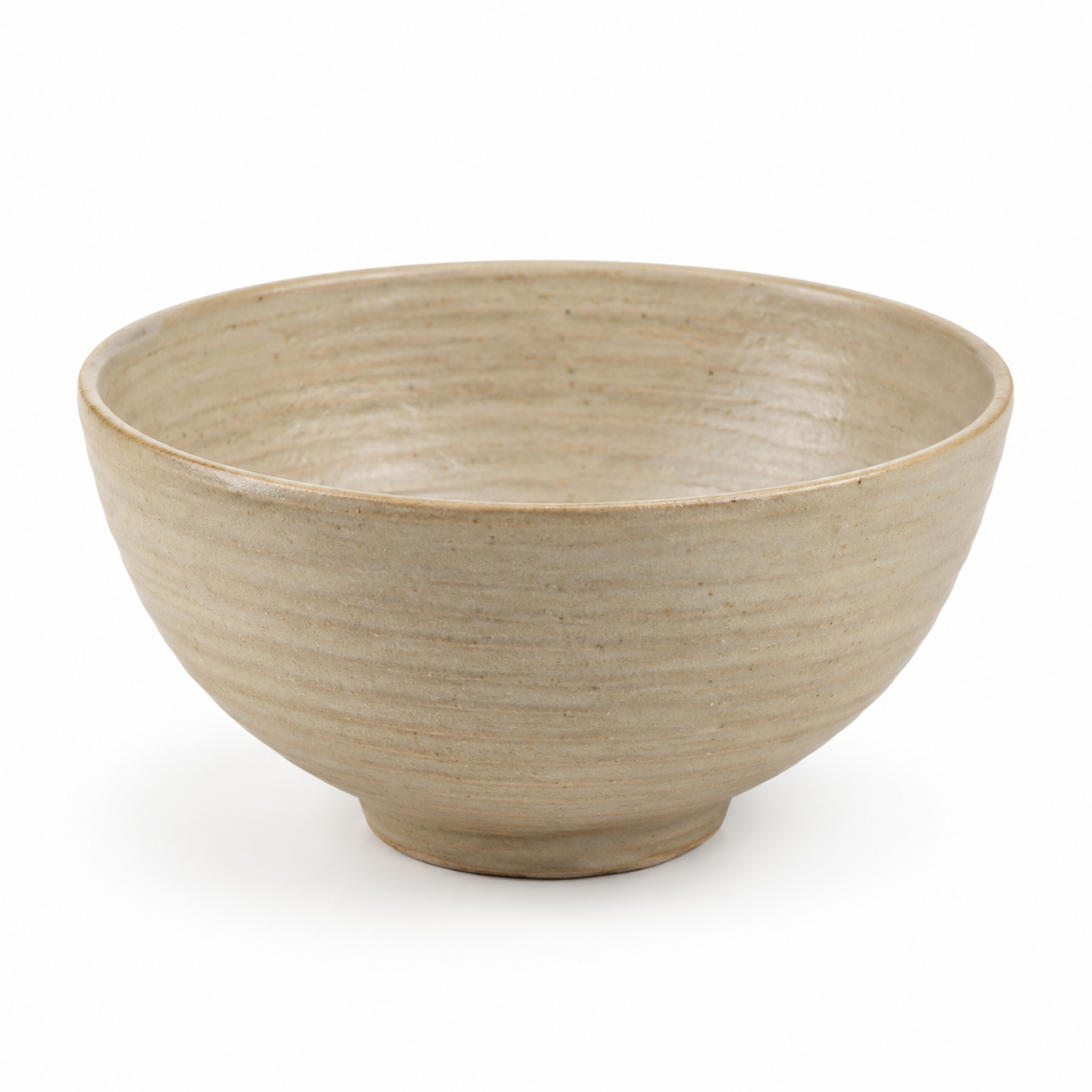 Bol de service en céramique beige 25 cm fait main