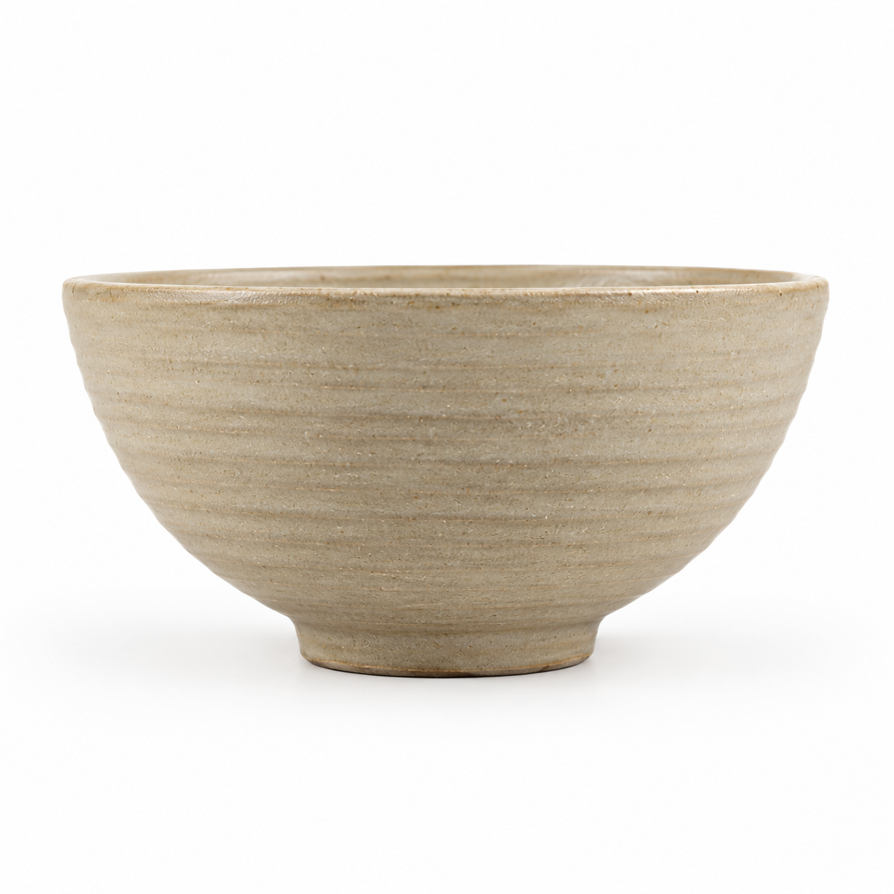 Bol de service en céramique beige 25 cm fait main