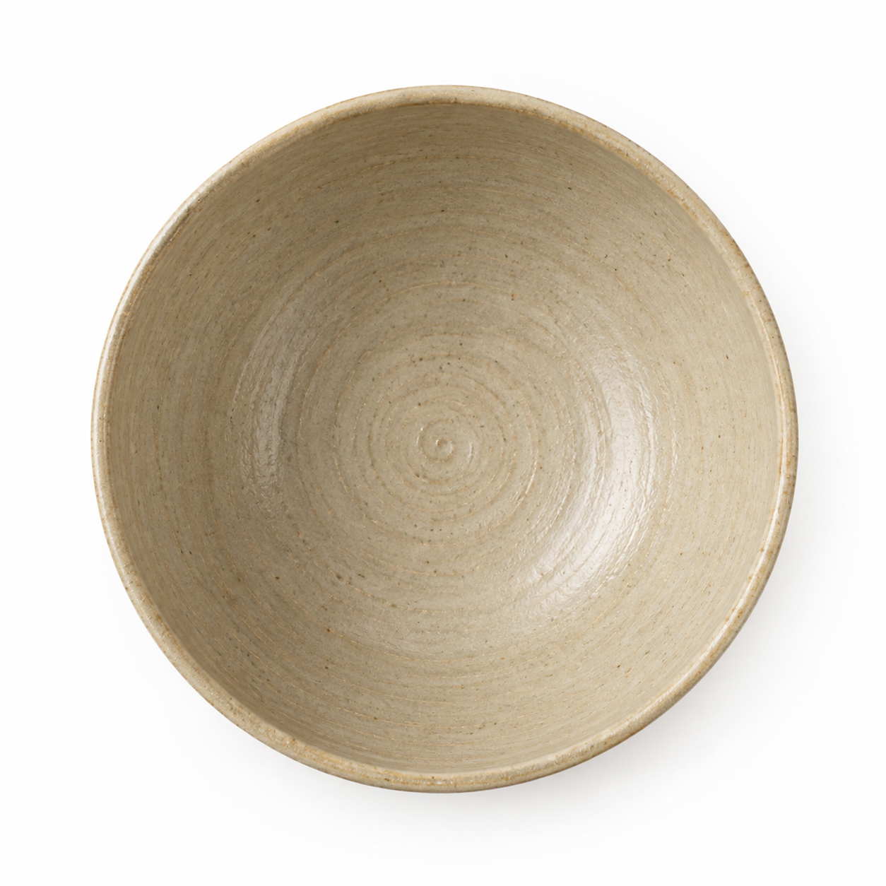 Bol de service en céramique beige 25 cm fait main