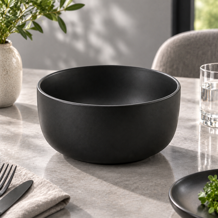 Bol en céramique noir mat 15 cm portion individuelle