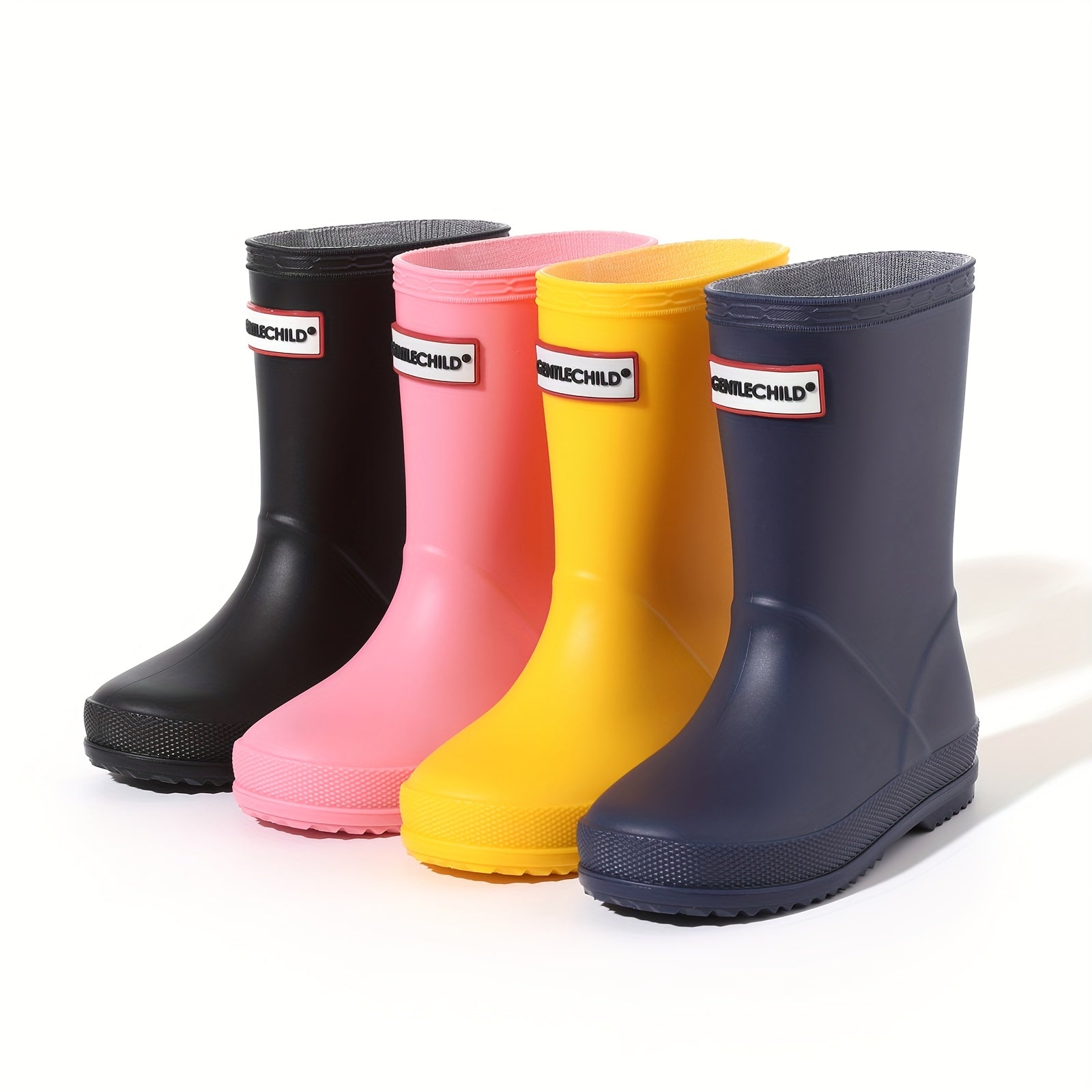 Bottes de pluie enfant imperméables, PVC antidérapant, couleurs unies