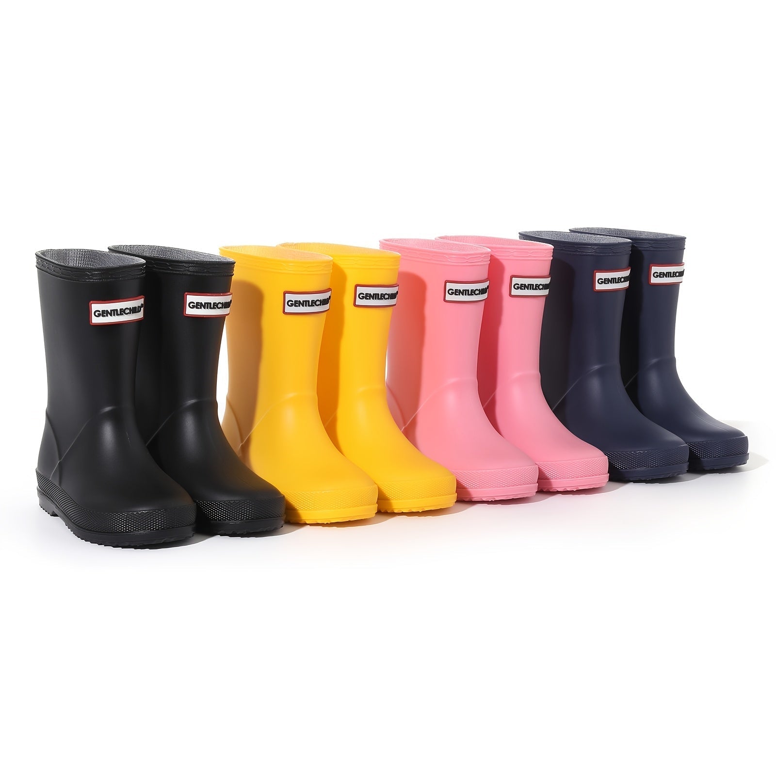 Bottes de pluie enfant imperméables, PVC antidérapant, couleurs unies