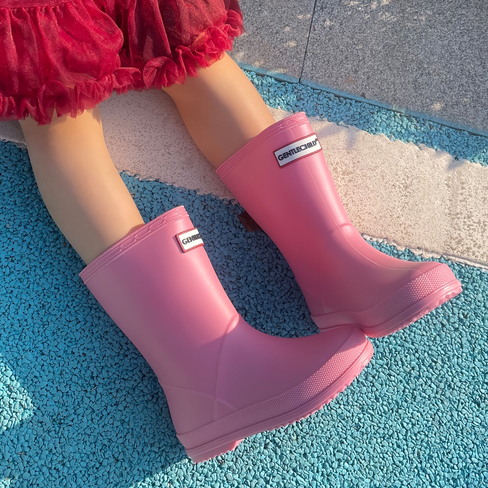 Bottes de pluie enfant imperméables, PVC antidérapant, couleurs unies