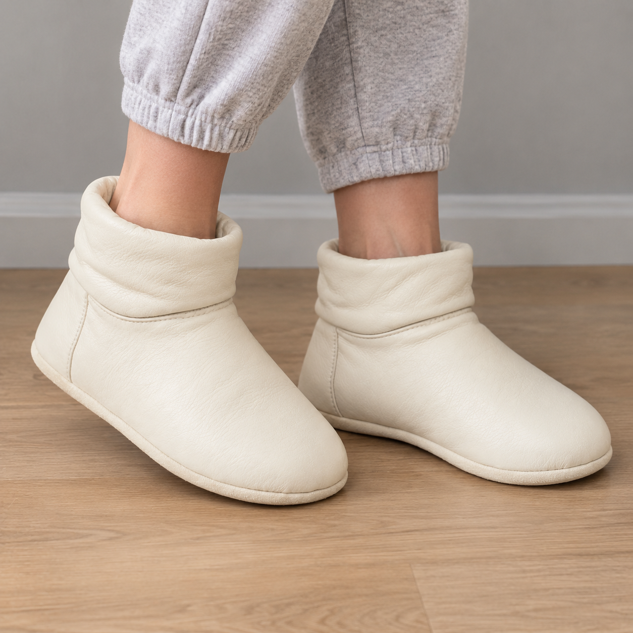 Bottines crème femme NARSAGO col rabattable