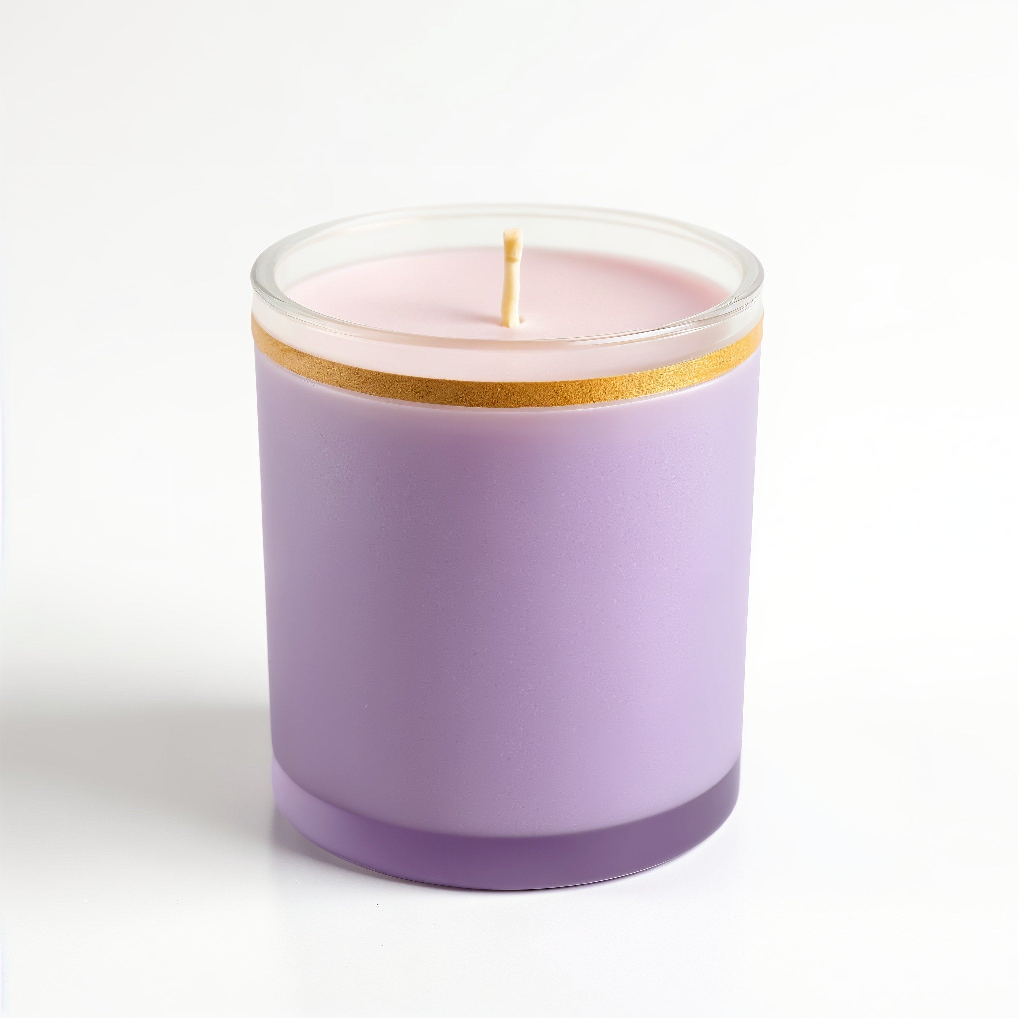 Bougie à la cire de soja Lavender Fields NARSAGO en pot de verre mat