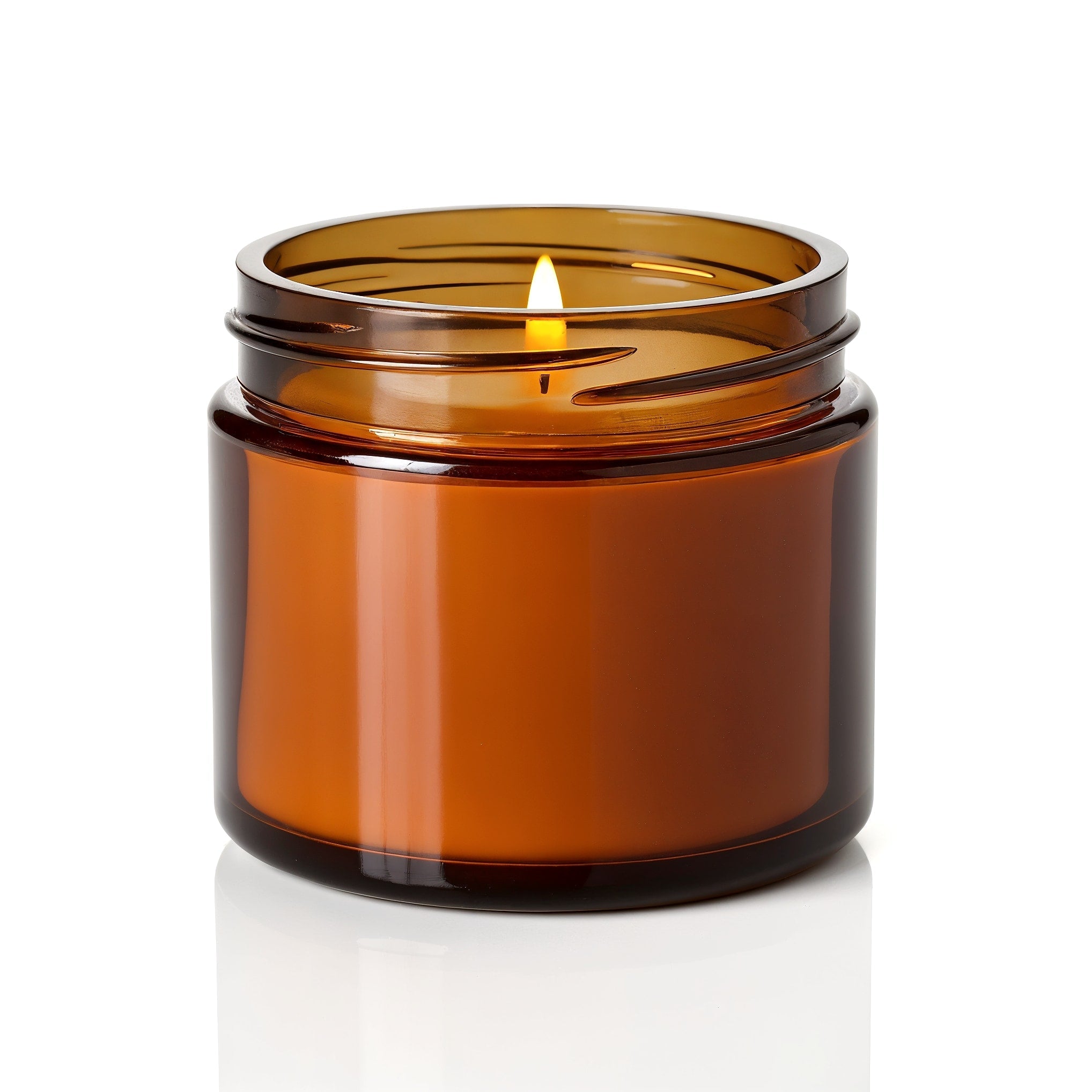 Bougie en cire de soja Amber Nights en pot de verre ambré